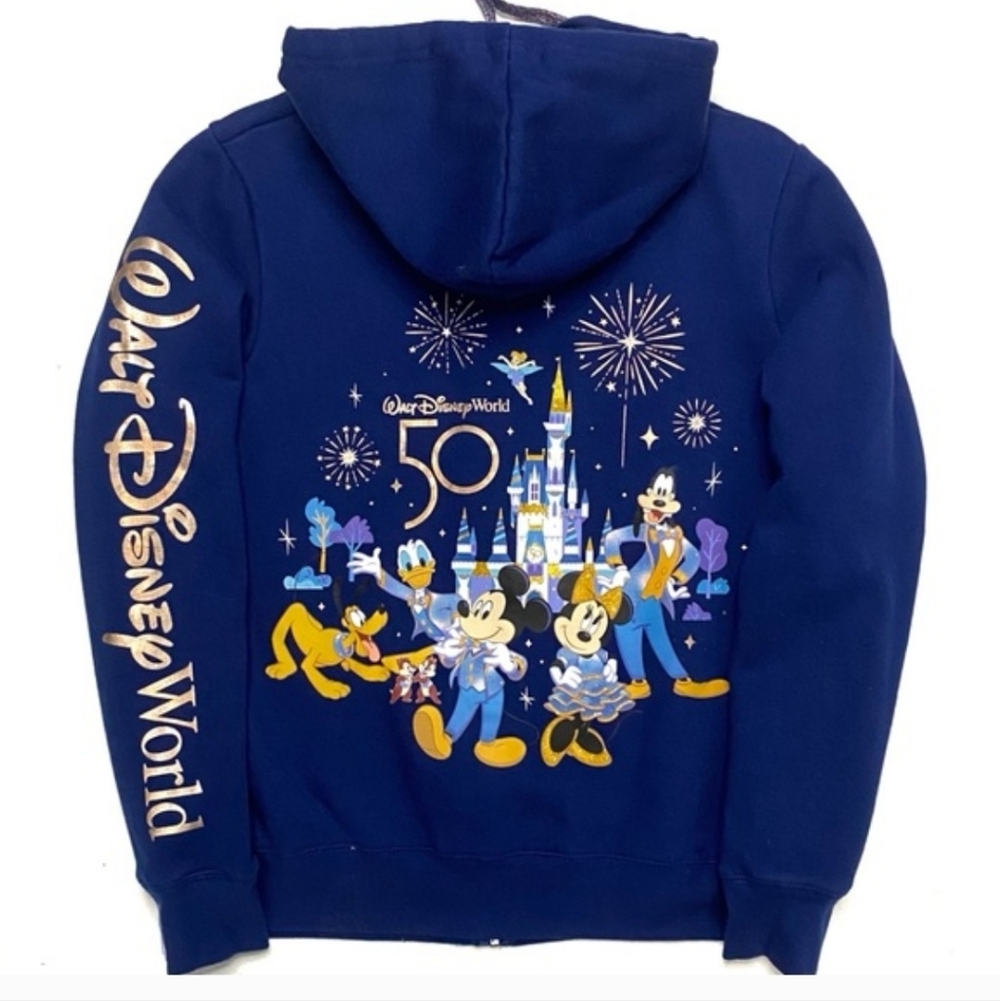 Walt Disney Sz 1x 50th Zip Up Hoodie Euc